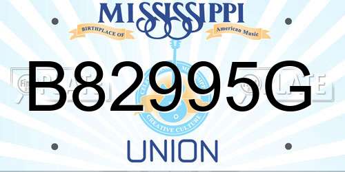 B82995G Mississippi License Plate