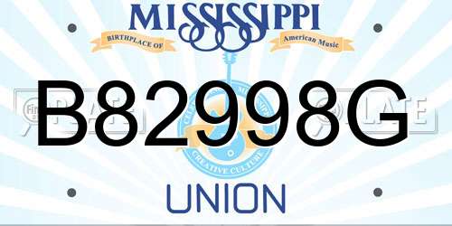 B82998G Mississippi License Plate