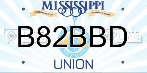B82BBD Mississippi License Plate
