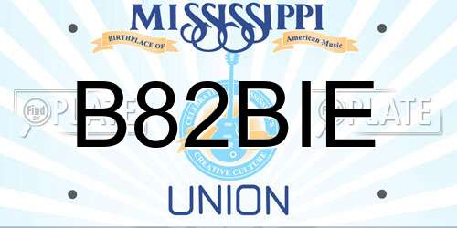 B82BIE Mississippi License Plate