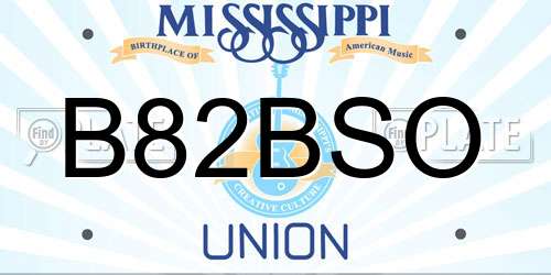 B82BSO Mississippi License Plate