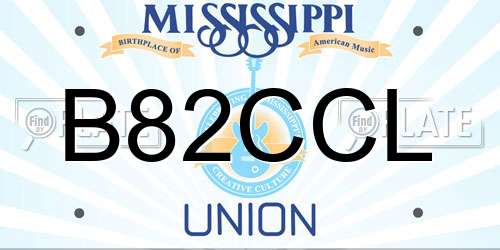 B82CCL Mississippi License Plate