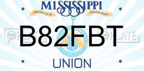 B82FBT Mississippi License Plate