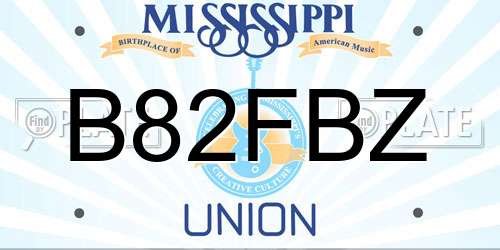 B82FBZ Mississippi License Plate