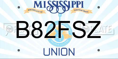 B82FSZ Mississippi License Plate