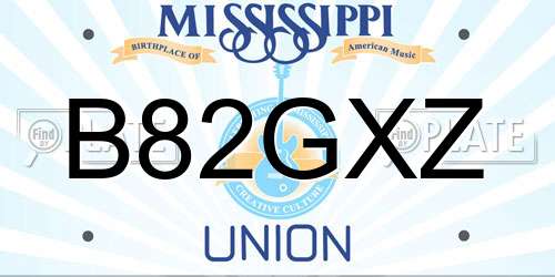 B82GXZ Mississippi License Plate