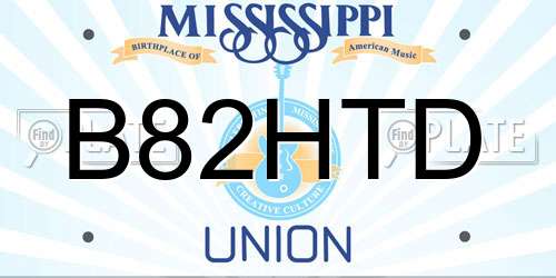 B82HTD Mississippi License Plate