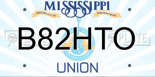 B82HTO Mississippi License Plate