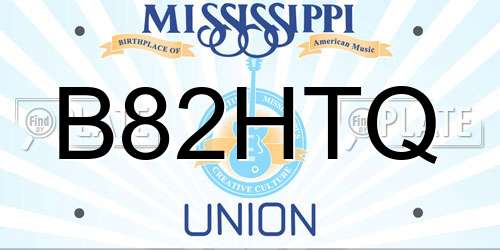 B82HTQ Mississippi License Plate