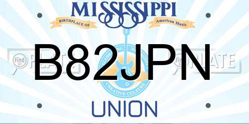 B82JPN Mississippi License Plate