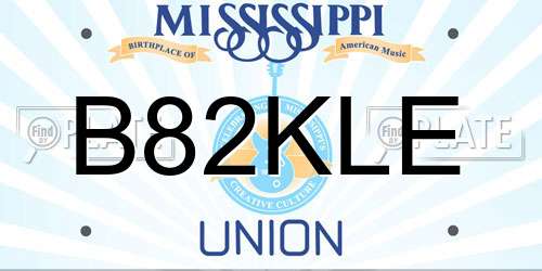 B82KLE Mississippi License Plate