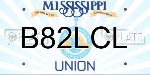 B82LCL Mississippi License Plate