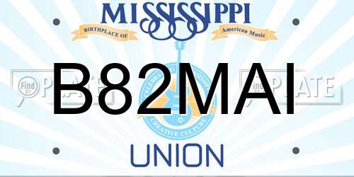 B82MAI Mississippi License Plate
