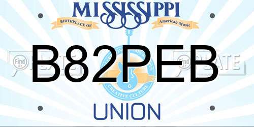B82PEB Mississippi License Plate