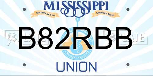 B82RBB Mississippi License Plate