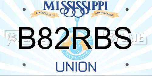B82RBS Mississippi License Plate