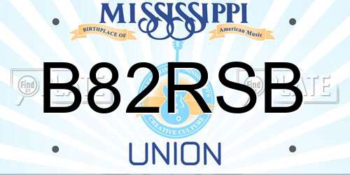 B82RSB Mississippi License Plate
