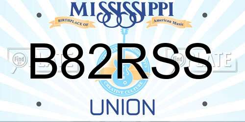 B82RSS Mississippi License Plate