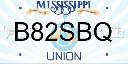B82SBQ Mississippi License Plate
