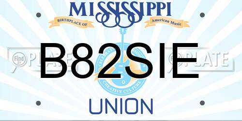 B82SIE Mississippi License Plate