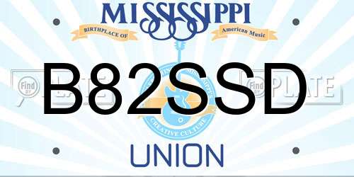B82SSD Mississippi License Plate