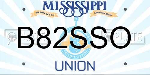 B82SSO Mississippi License Plate