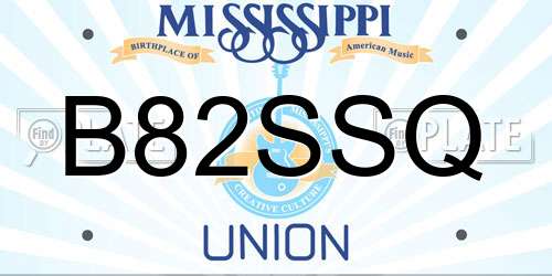B82SSQ Mississippi License Plate