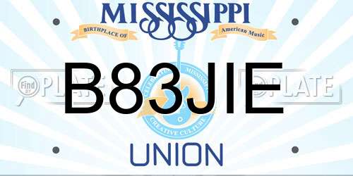 B83JIE Mississippi License Plate