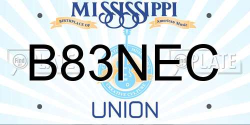 B83NEC Mississippi License Plate