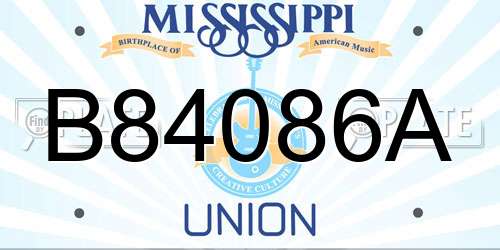 B84086A Mississippi License Plate