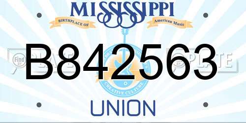 B842563 Mississippi License Plate