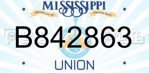 B842863 Mississippi License Plate