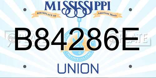 B84286E Mississippi License Plate