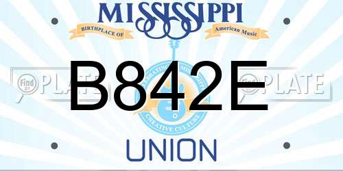 B842E Mississippi License Plate