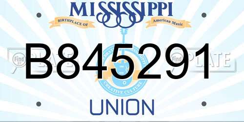 B845291 Mississippi License Plate