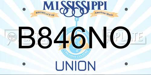 B846NO Mississippi License Plate