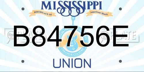 B84756E Mississippi License Plate
