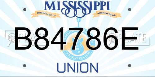 B84786E Mississippi License Plate