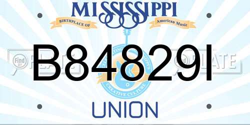 B84829I Mississippi License Plate