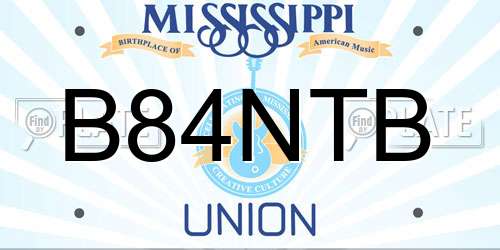 B84NTB Mississippi License Plate