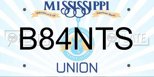 B84NTS Mississippi License Plate
