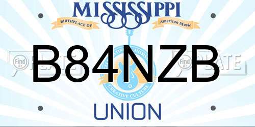B84NZB Mississippi License Plate
