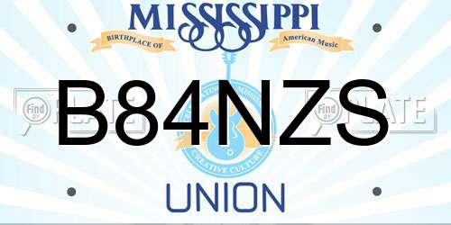 B84NZS Mississippi License Plate