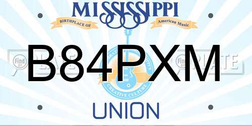 B84PXM Mississippi License Plate
