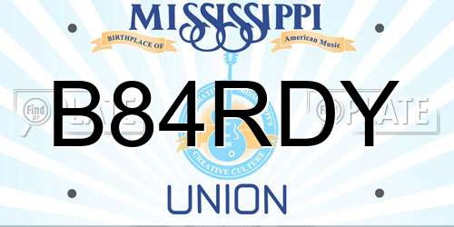 B84RDY Mississippi License Plate