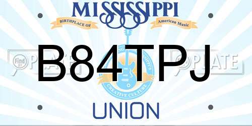 B84TPJ Mississippi License Plate