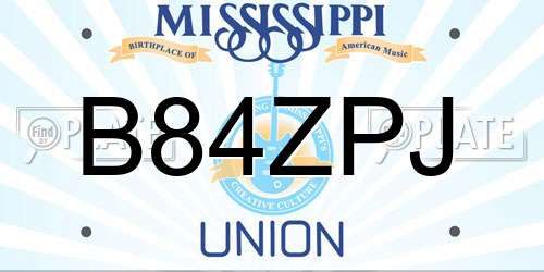 B84ZPJ Mississippi License Plate