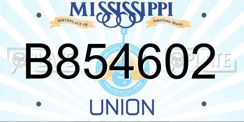 B854602 Mississippi License Plate