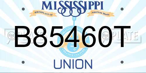 B85460T Mississippi License Plate
