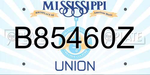 B85460Z Mississippi License Plate
